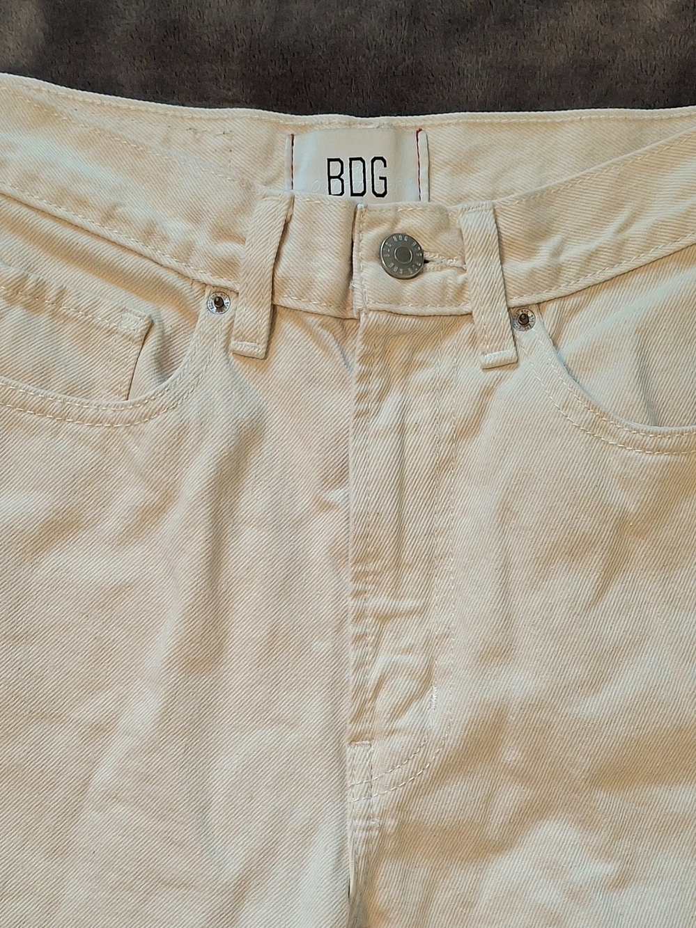 BDG High Rise Baggy Jeans Cream Off White Size 25
